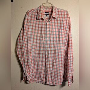 Gap Classic Fit Size Xxl Men's Plaid Shirt - Red and White Pre-owned